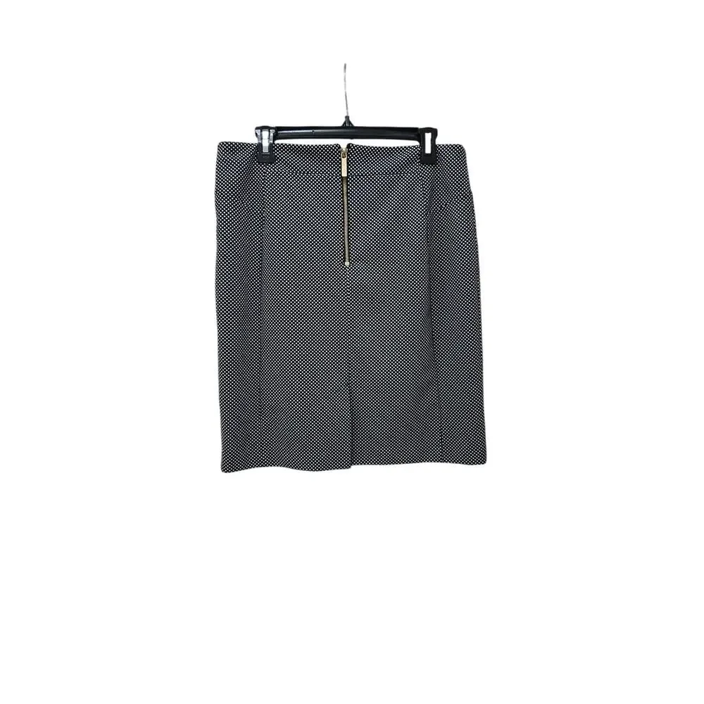 Michael Kors NWT Womens Black White Polka Dot Lined Skirt Sz L - Picture 2 of 10